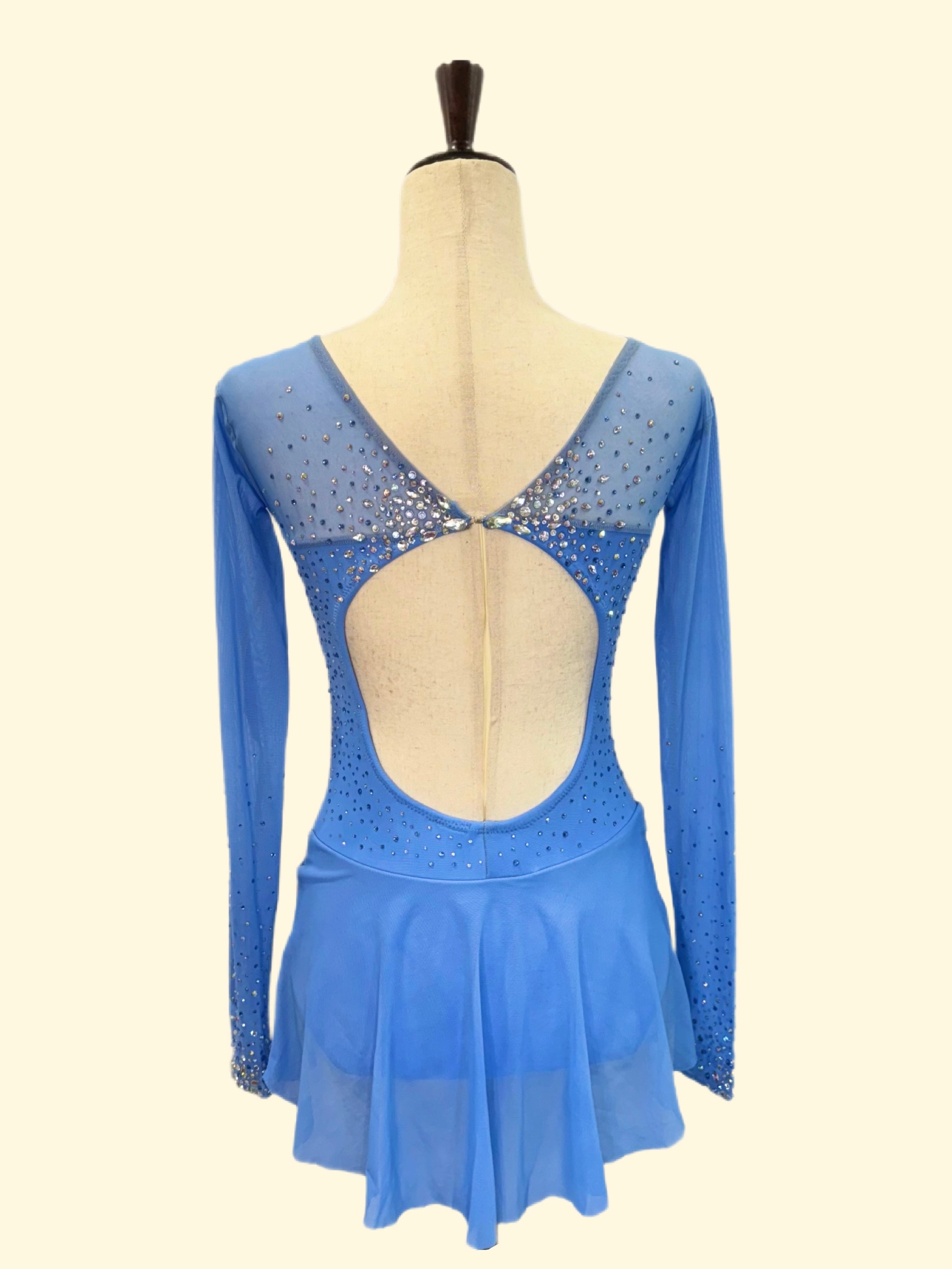 blue figure skating dress Women Competition Ice for Girls Custom Skating Dresses Kids Crystal its cut is universally flattering Blue Velvet Figure Skating Dress